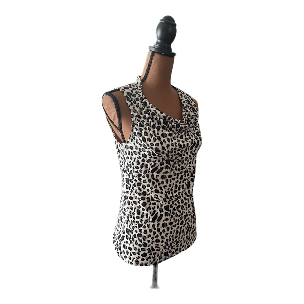 Preloved Nine West Animal Print Blouse XS #B190 - Picture 2 of 3